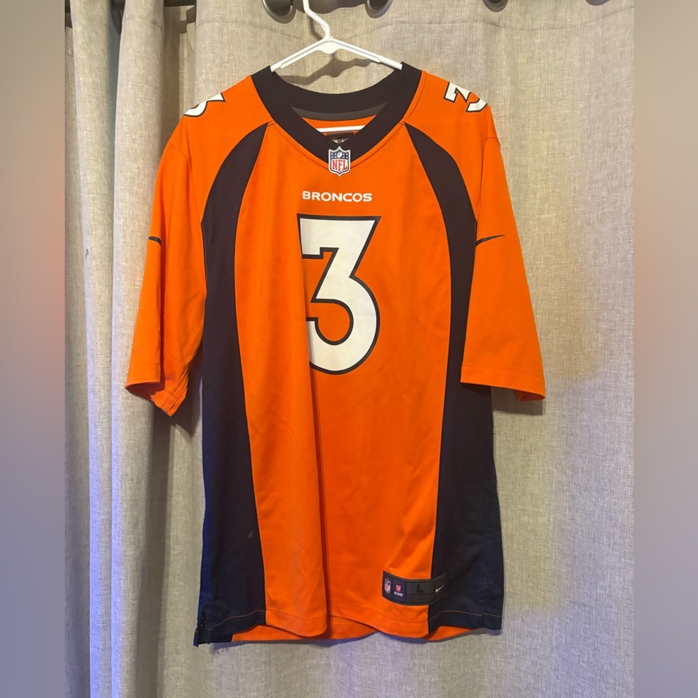 NFL Broncos Orange and Black Men's Jersey